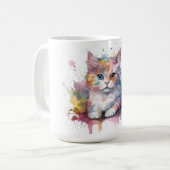 Katzen-Blumen-Tasse Kaffeetasse (Vorderseite Links)
