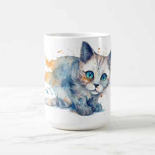 Katzen-Blumen-Tasse Kaffeetasse (Mittel)