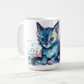 Katzen-Blumen-Tasse Kaffeetasse (Vorderseite Links)