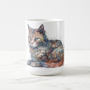 Katzen-Blumen-Tasse Kaffeetasse