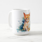 Katzen-Blumen-Tasse Kaffeetasse (Vorderseite Links)