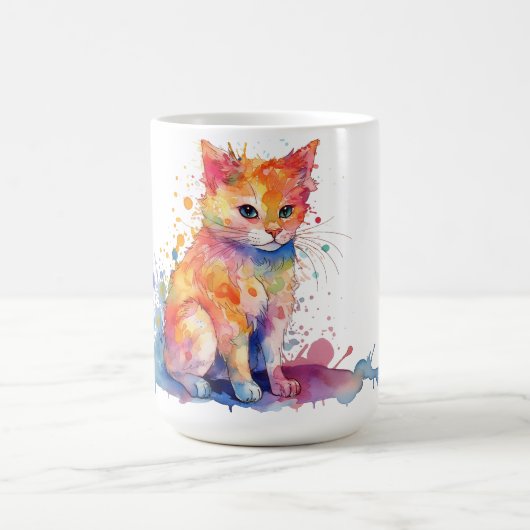 Katzen-Blumen-Tasse Kaffeetasse (Mittel)