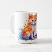 Katzen-Blumen-Tasse Kaffeetasse (Vorderseite Links)
