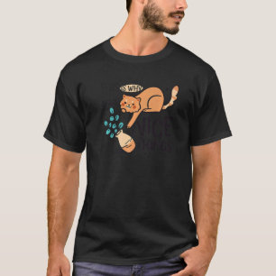 Katzen-Blumen-Vase T-Shirt