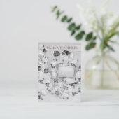 Katzen-Boarding/Tierarzt-Klinik - doppelseitige Visitenkarte (Stehend Vorderseite)