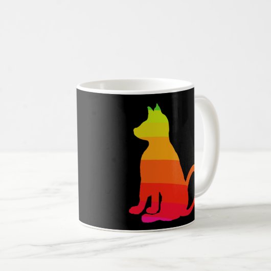 Katzen Brights Regenbogen-Spaß-Katze CricketDiane Tasse (VorderseiteRechts)