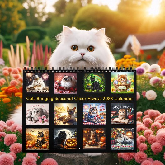 Katzen bringen saisonalen Cheer immer 20XX Kalender