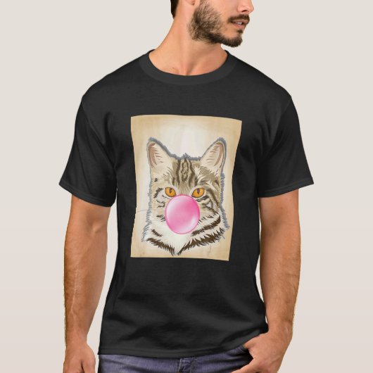 Katzen-Bubble-Gum Feline T-Shirt (Vorderseite)