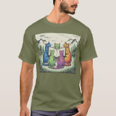 Katzen buchen T-Shirt (Vorderseite)