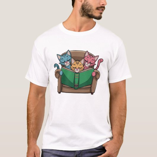 Katzen buchen T-Shirt (Vorderseite)