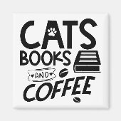 Katzen Bücher Kaffeetyp Lesen Zitat Magnet (Vorne)