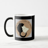 Katzen, Bücher, Leben ist süße v2 Verwandlungstasse (Links)