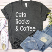 Katzen Bücher und Kaffee / Katzen Lover Mama schwa T-Shirt