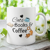 Katzen, Bücher und Kaffee Niedlich Kaffeetasse