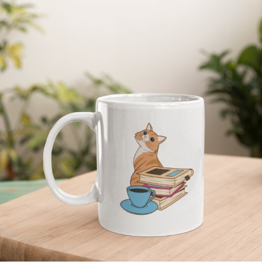Katzen, Bücher und Kaffee Niedlich Kaffeetasse