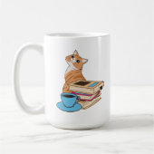 Katzen, Bücher und Kaffee Niedliche Kaffee-Tasse Kaffeetasse (Links)