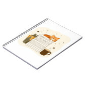 Katzen-Café-Stapel-Notizbuch studieren Notizblock (Linke Seite)