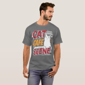 Katzen Café Szene Freunde T-Shirt (Vorne ganz)