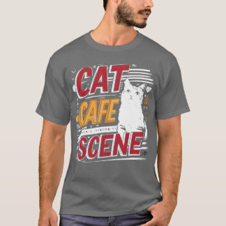 Katzen Café Szene Freunde T-Shirt