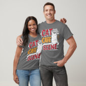 Katzen Café Szene Freunde T-Shirt (Unisex)
