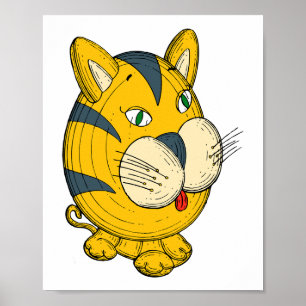 Katzen-Cartoon-Cliparts, Spielzeug-Illustration Poster