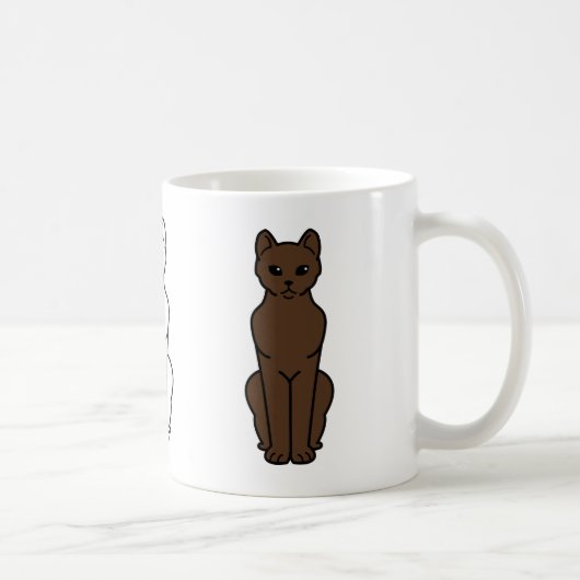 Katzen-Cartoon Havanas Brown Kaffeetasse (Rechts)