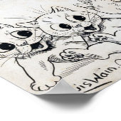 Katzen Cartoon, Louis Wain Poster (Ecke)