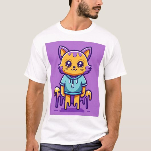 Katzen-Cartoon T-Shirt (Vorderseite)