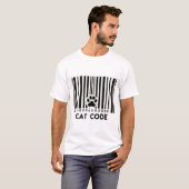 KATZEN CODE Moderner Barcode Pfotenabdruck T-Shirt (Vorne ganz)