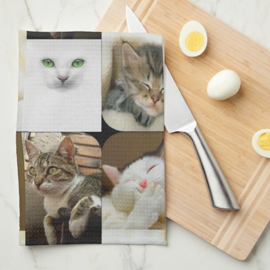 Katzen-Collagen-Geschirrtuch Geschirrtuch (Viertel Falte)