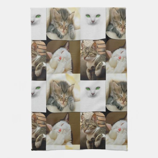 Katzen-Collagen-Geschirrtuch Geschirrtuch (Vertikal)