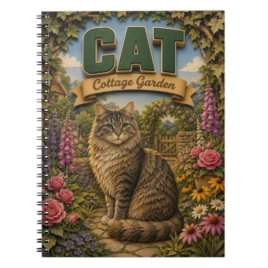 Katzen Cottage Garten POPCUT Notizblock (Vorderseite)
