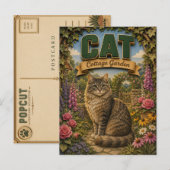Katzen Cottage Garten POPCUT Postkarte (Vorne/Hinten)