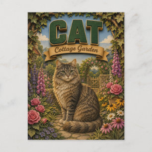Katzen Cottage Garten POPCUT Postkarte