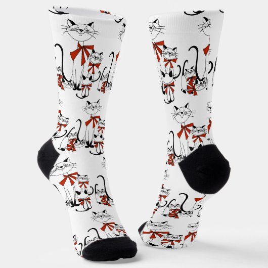 Katzen Crew Socken (Gewinkelt)