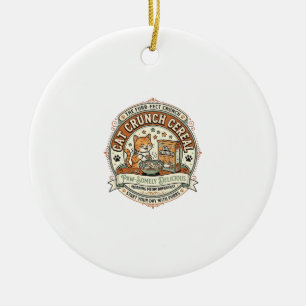 Katzen Crunch Müsli Katzen Frühstück Müsli Schacht Keramik Ornament