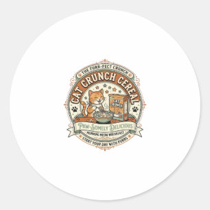 Katzen Crunch Müsli Katzen Frühstück Müsli Schacht Runder Aufkleber
