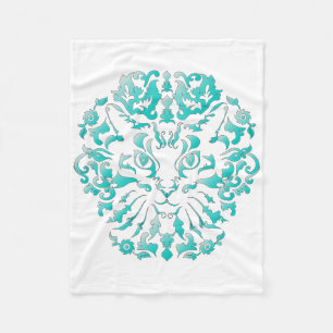 Katzen-Damast-Fleece-Decke Fleecedecke