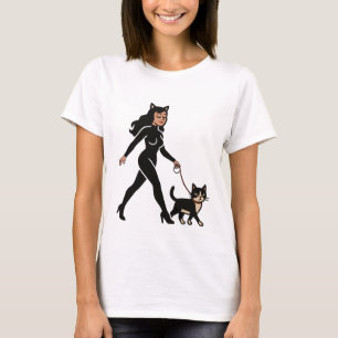 Katzen-Dame Cutie Smoking Cat Katzen-Mama Comic- T-Shirt