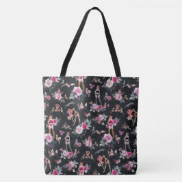 KATZEN-DAME FLORAL Hot Pink Tasche