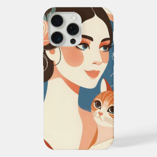 Katzen-Dame Grafik-Illustration iPhone 15 Pro Max Hülle