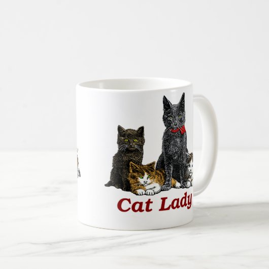 Katzen-Dame Kaffeetasse (VorderseiteRechts)