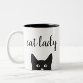 Katzen-Dame Mug Zweifarbige Tasse (Links)
