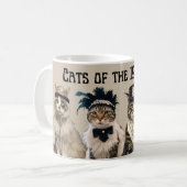 Katzen der 1920er Gatsy Tanzflapper Girl Cat Kaffeetasse (Vorderseite Links)