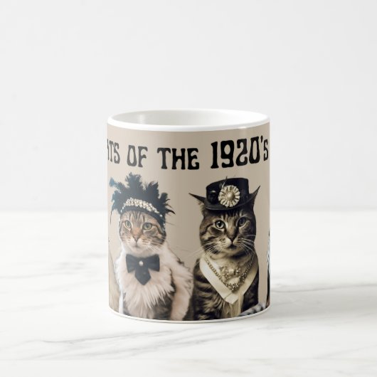 Katzen der 1920er Gatsy Tanzflapper Girl Cat Kaffeetasse (Mittel)