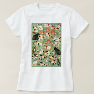 Katzen der Ära Edo, Utagawa Yoshifuji, Ukiyo-e T-Shirt