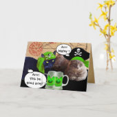 KATZEN DER IRISCHEN PIRATE / ANTIKABELKARTEN KARTE (Gelbe Blume)