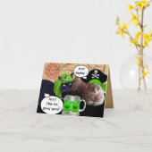 KATZEN DER IRISCHEN PIRATE / ANTIKABELKARTEN KARTE (Gelbe Blume)