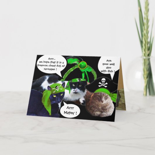KATZEN DER IRISCHEN PIRATE / ANTIKABELKARTEN KARTE (Vorderseite)