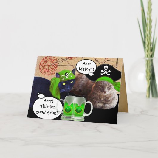 KATZEN DER IRISCHEN PIRATE / ANTIKABELKARTEN KARTE (Vorderseite)